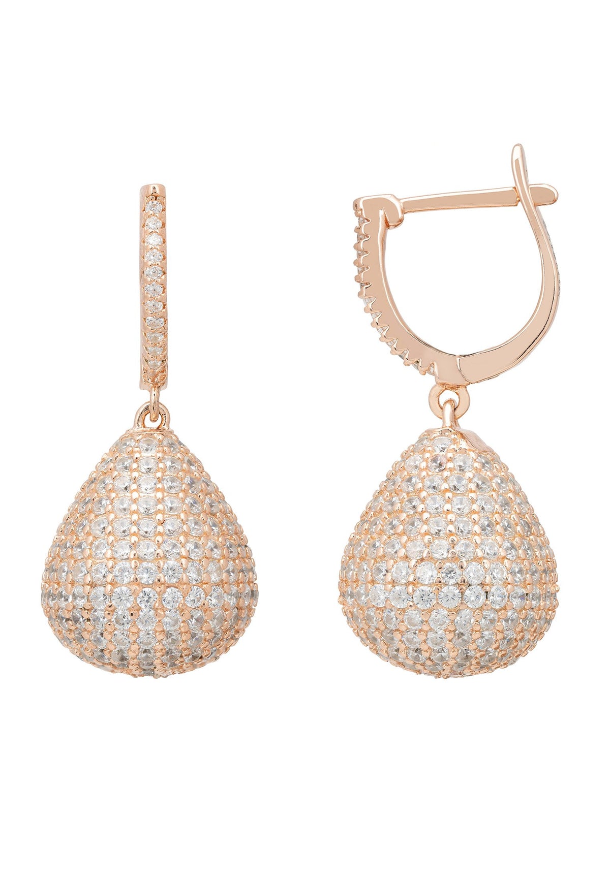 Valerie Pear Drop Gemstone Earring Rosegold