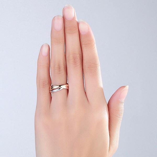 14K W/Y/R Solid Russian Wedding Ring MKR7079