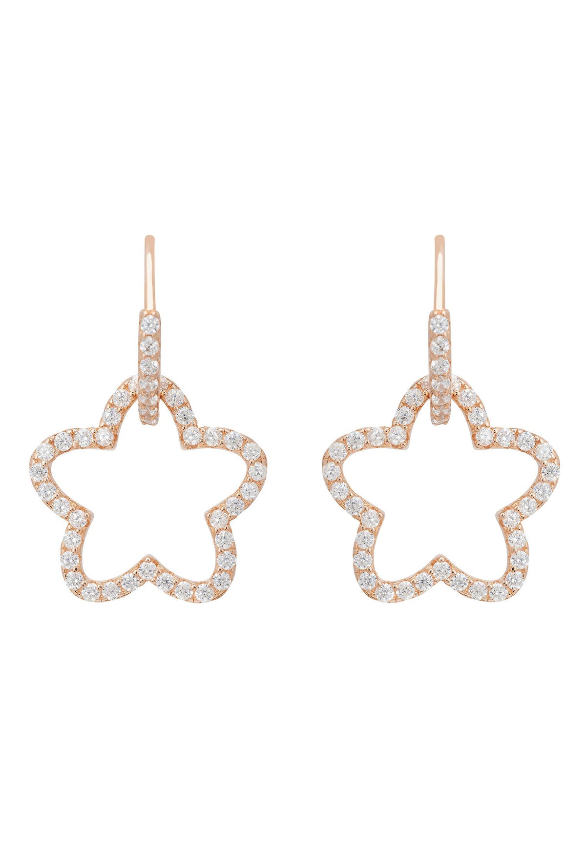 Open Blossom Hoop Earrings Rosegold