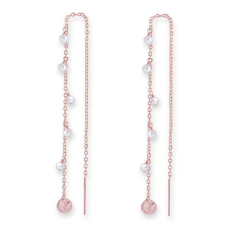 ROSE GOLD FRESHWATER PEARL &amp; DISC THREAD CHAIN 10100394