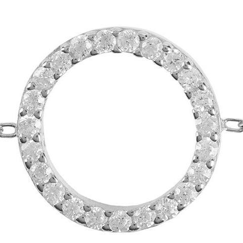 Sparkling Halo Circle Bracelet Silver