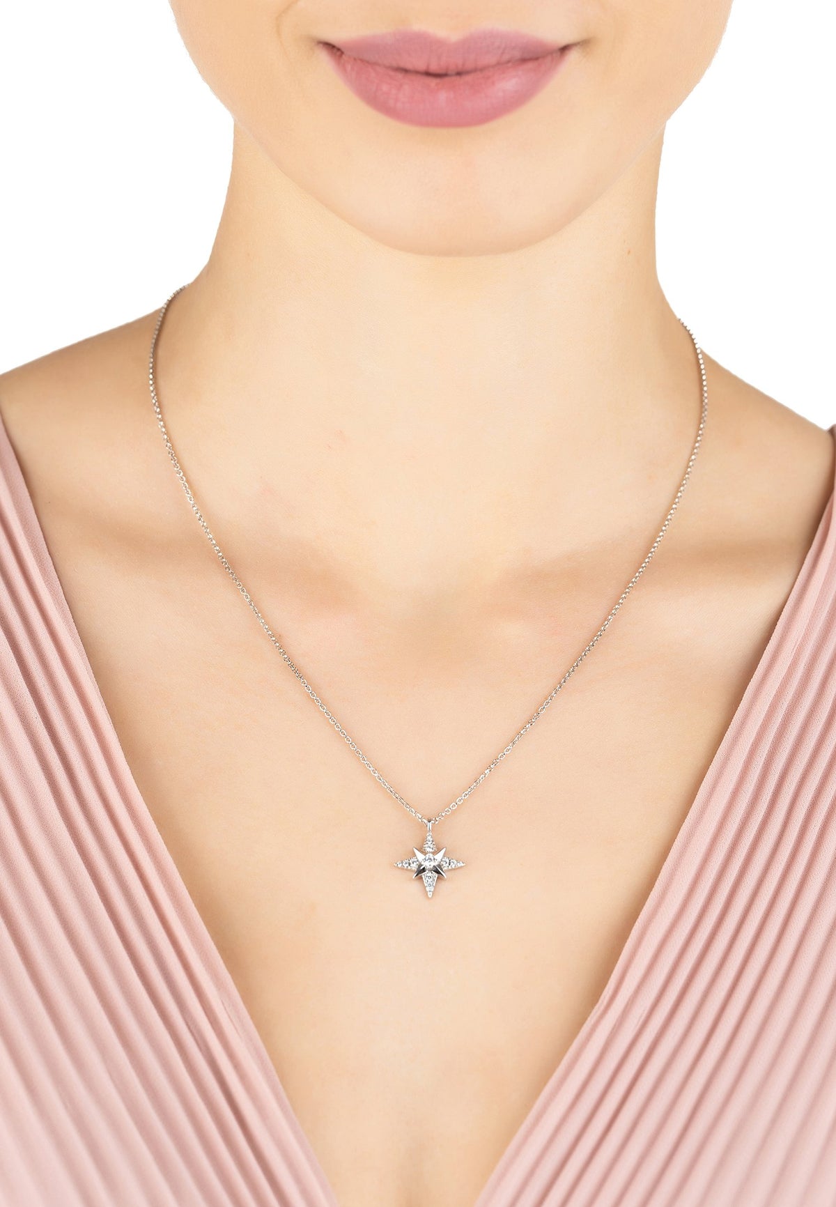 Polaris Starburst Necklace Silver
