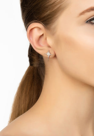 North Star Small Stud Earrings Silver