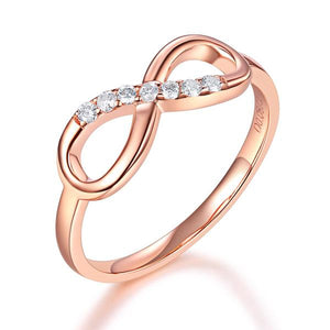 14K Rose Gold Wedding Band Women Diamond Ring MKR7112