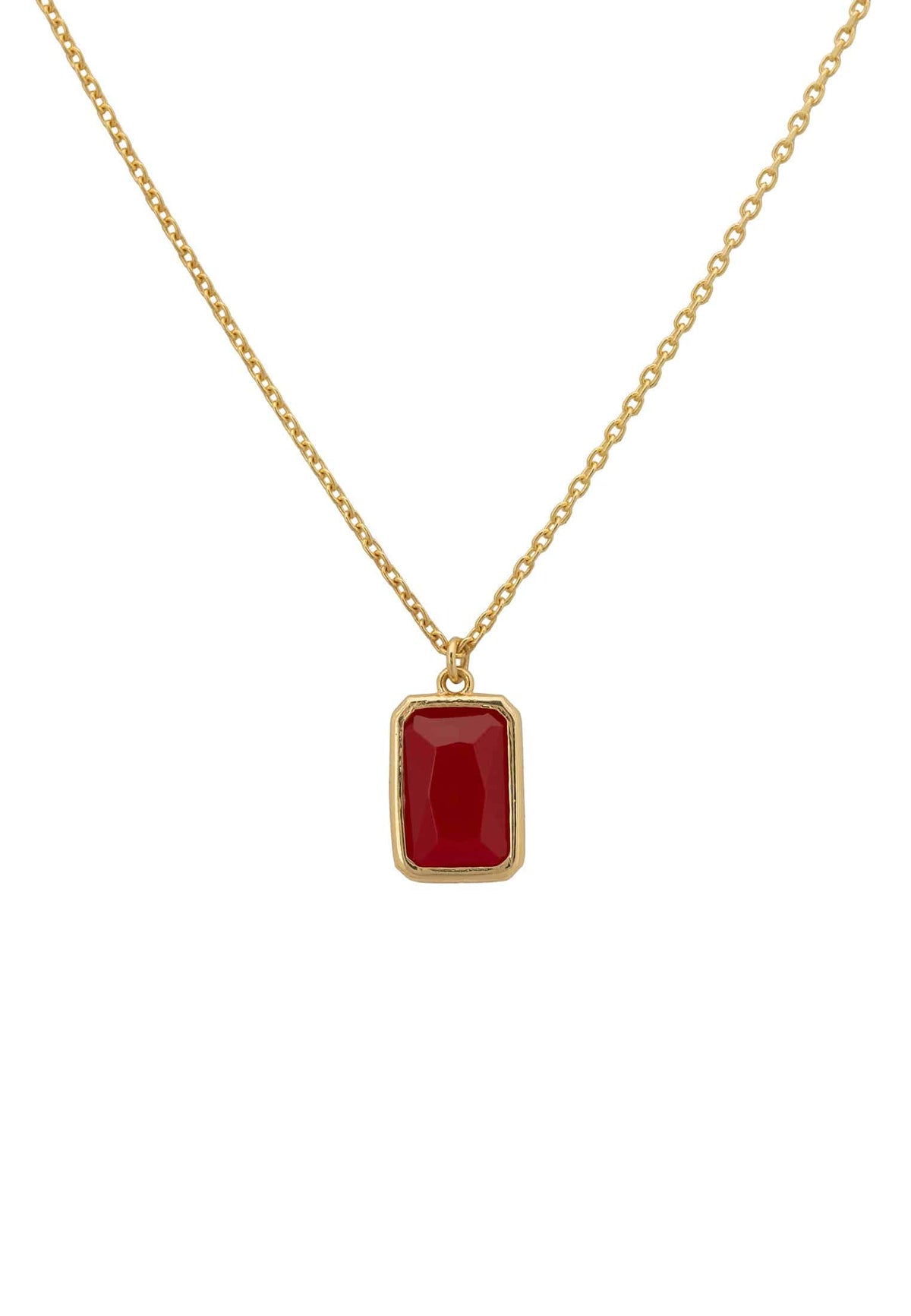 Portofino Necklace Gold Garnet