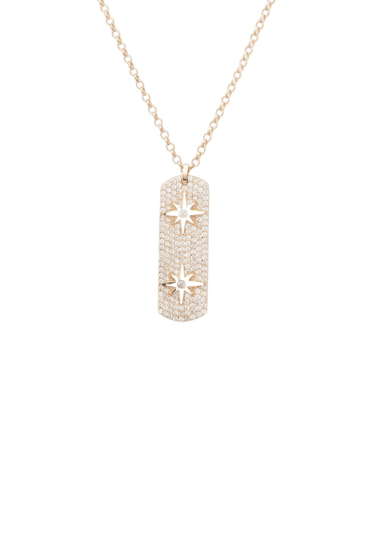 Cartouche Starburst Necklace  Rosegold
