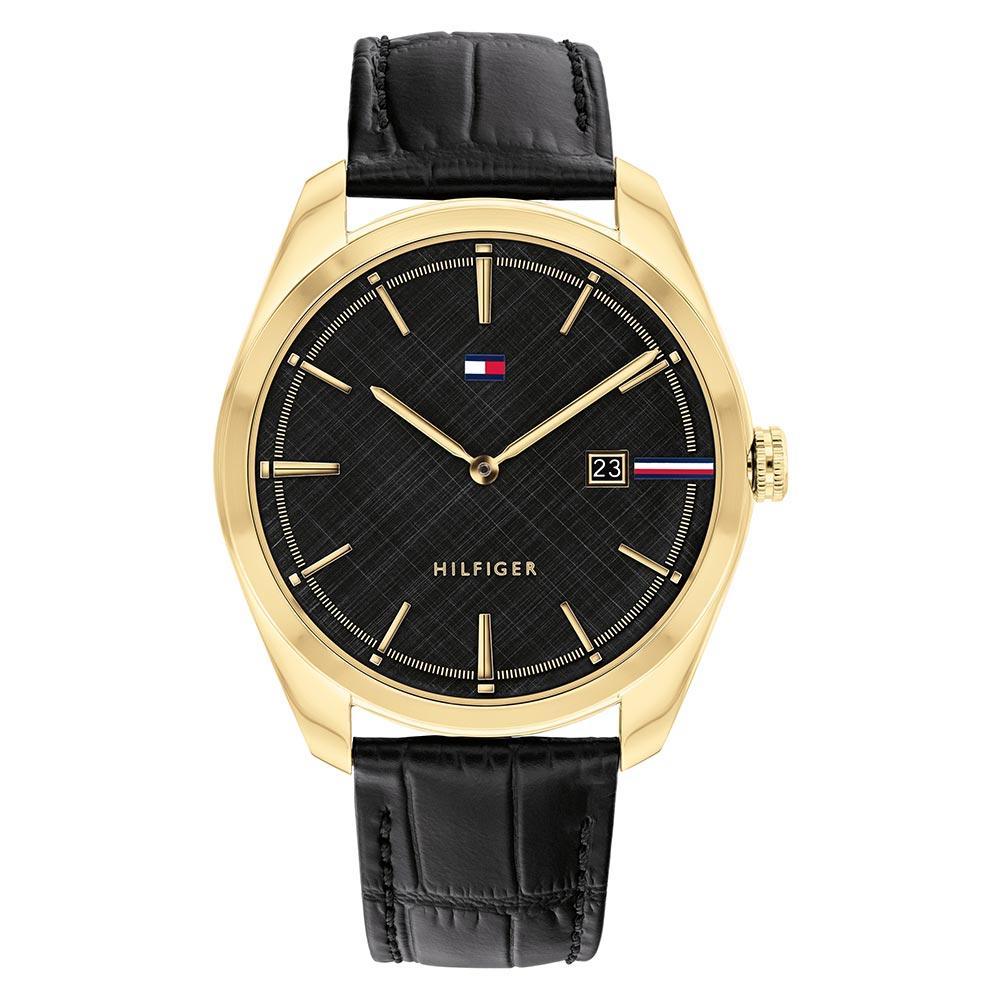 Tommy Hilfiger Black Leather Men&#39;s Watch - 1710428