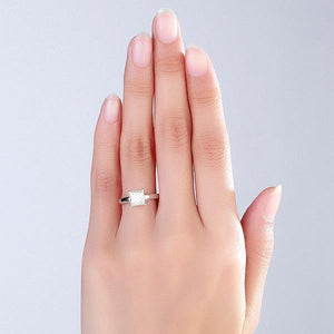 14K White Gold 1 Carat Princess Cut Moissanite Diamond Wedding Engagement Ring MKR7045