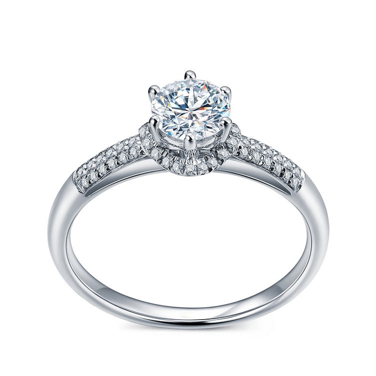 18CT White Gold Brilliant Cut Semi Diamond Mount