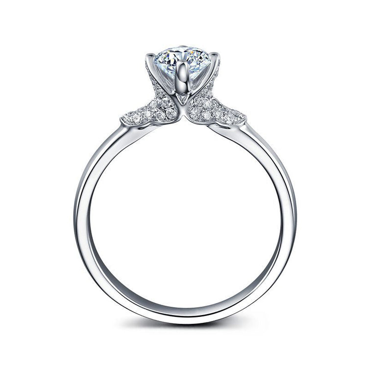 18CT White Gold Brilliant Cut Semi Diamond Mount