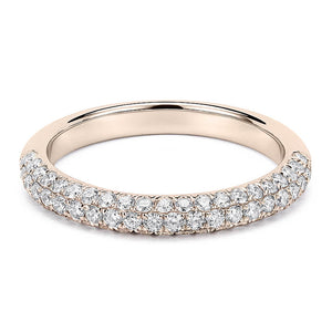 18CT White/Rose/Yellow Gold Pave Set Diamond Wedding Ring