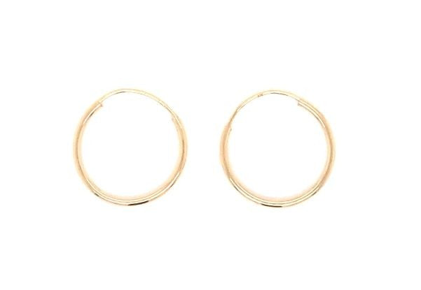 9K Yellow Gold Sleepers 15mm (tube 1.0mm) 9KER169Y15