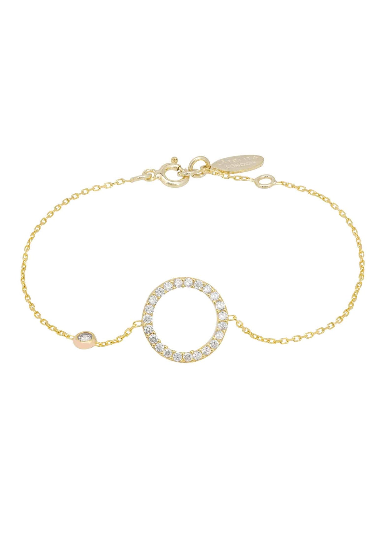 Halo Sparkling Circle Bracelet Gold