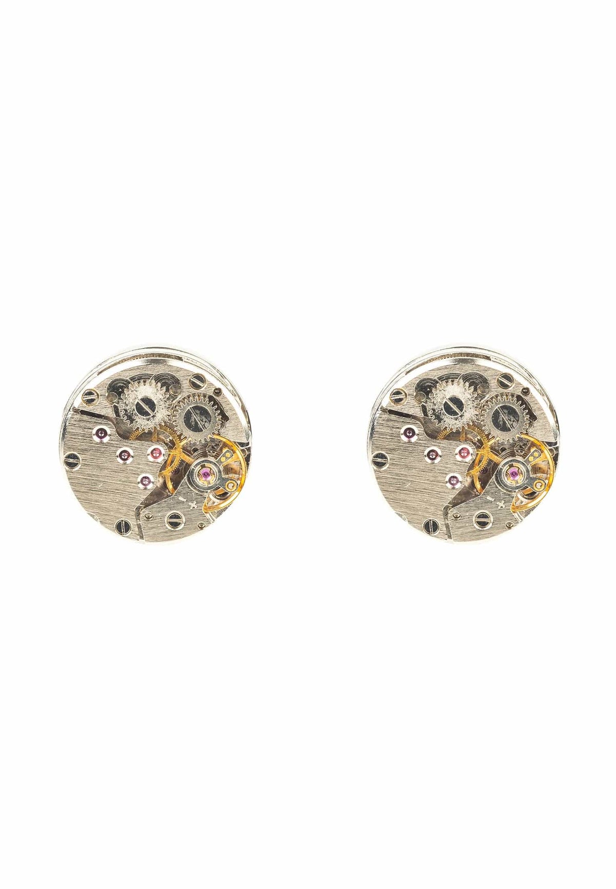 Watch Movement Cufflink Silver