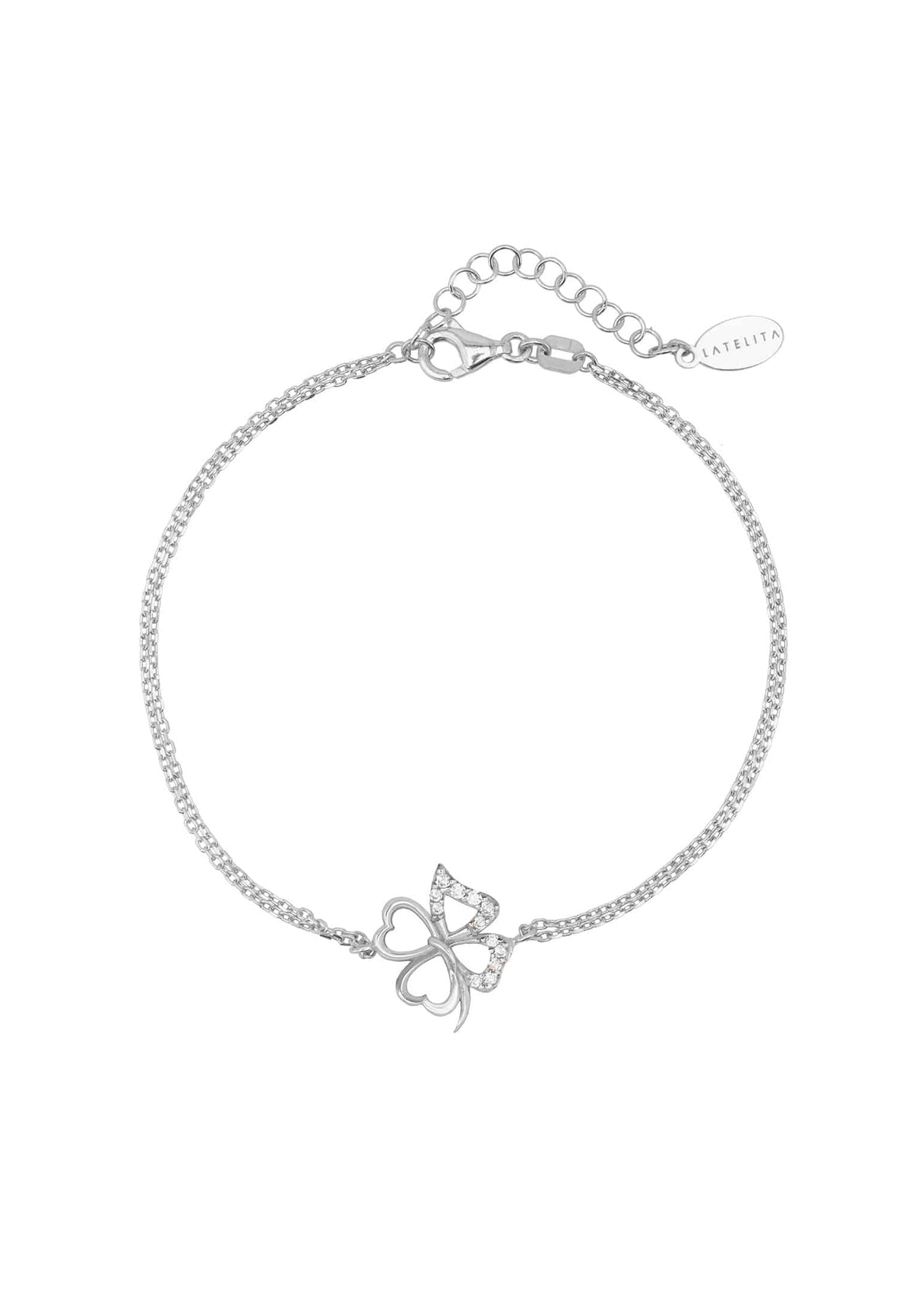 Lucky Shamrock Clover Bracelet Silver