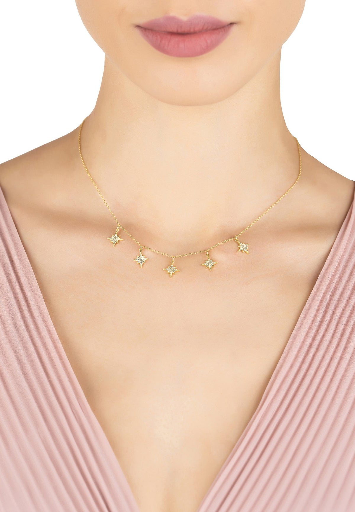 Starburst Choker Necklace Gold