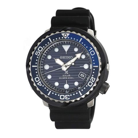 Seiko Prospex Solar Air Diver&#39;s Sea Series Special Edition Black Silicone Strap Watch SNE518P1