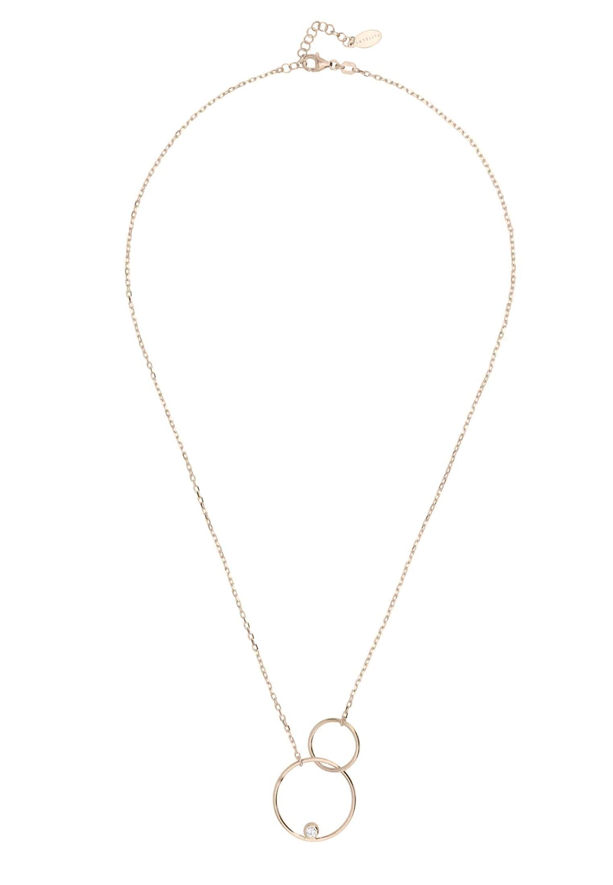 Linked Halo Circle Necklace Rosegold