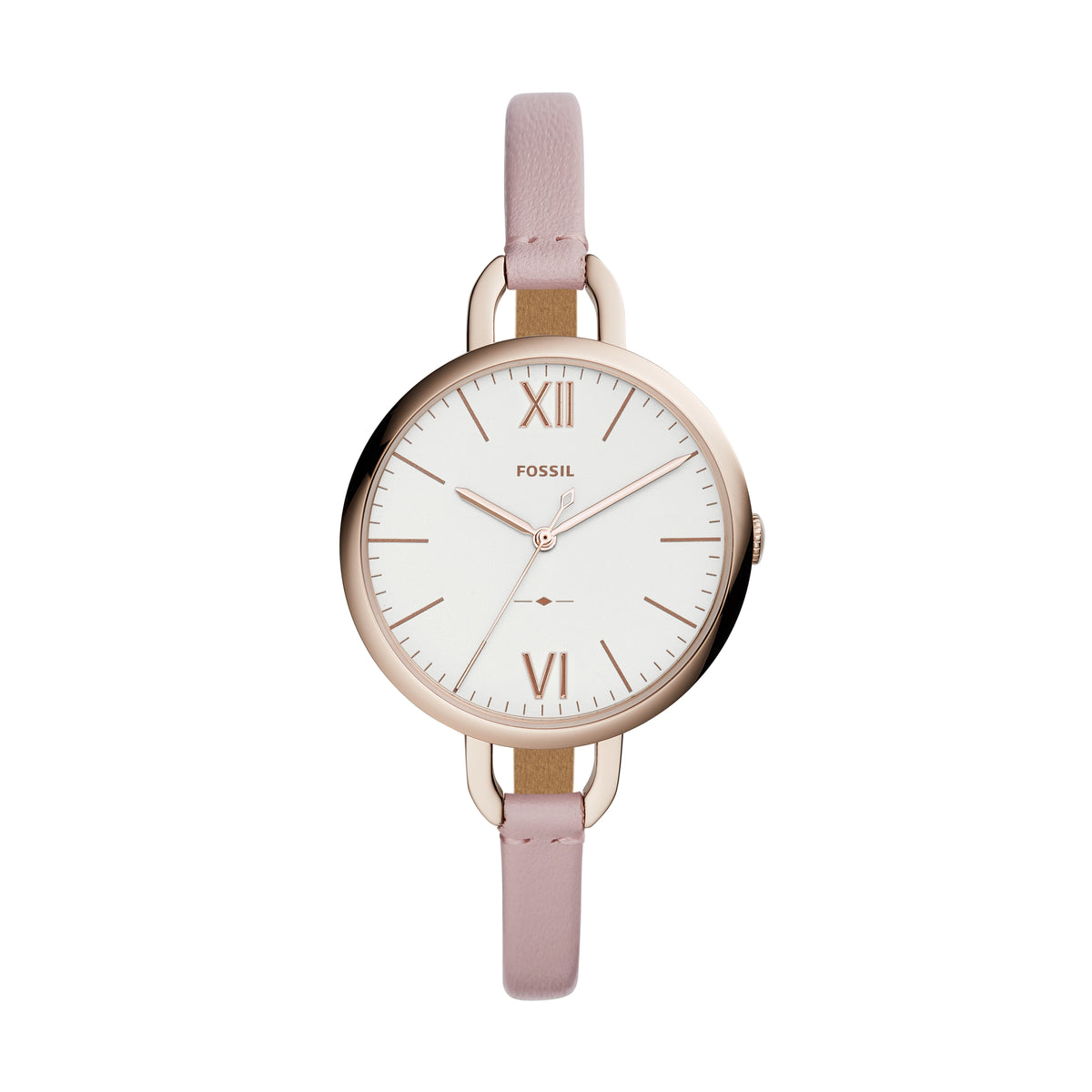 FOSSIL Annette Three Hand Pink Pastel Leather Watch ES4356