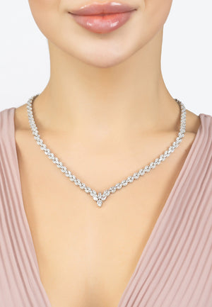 Petal Tennis Necklace Silver