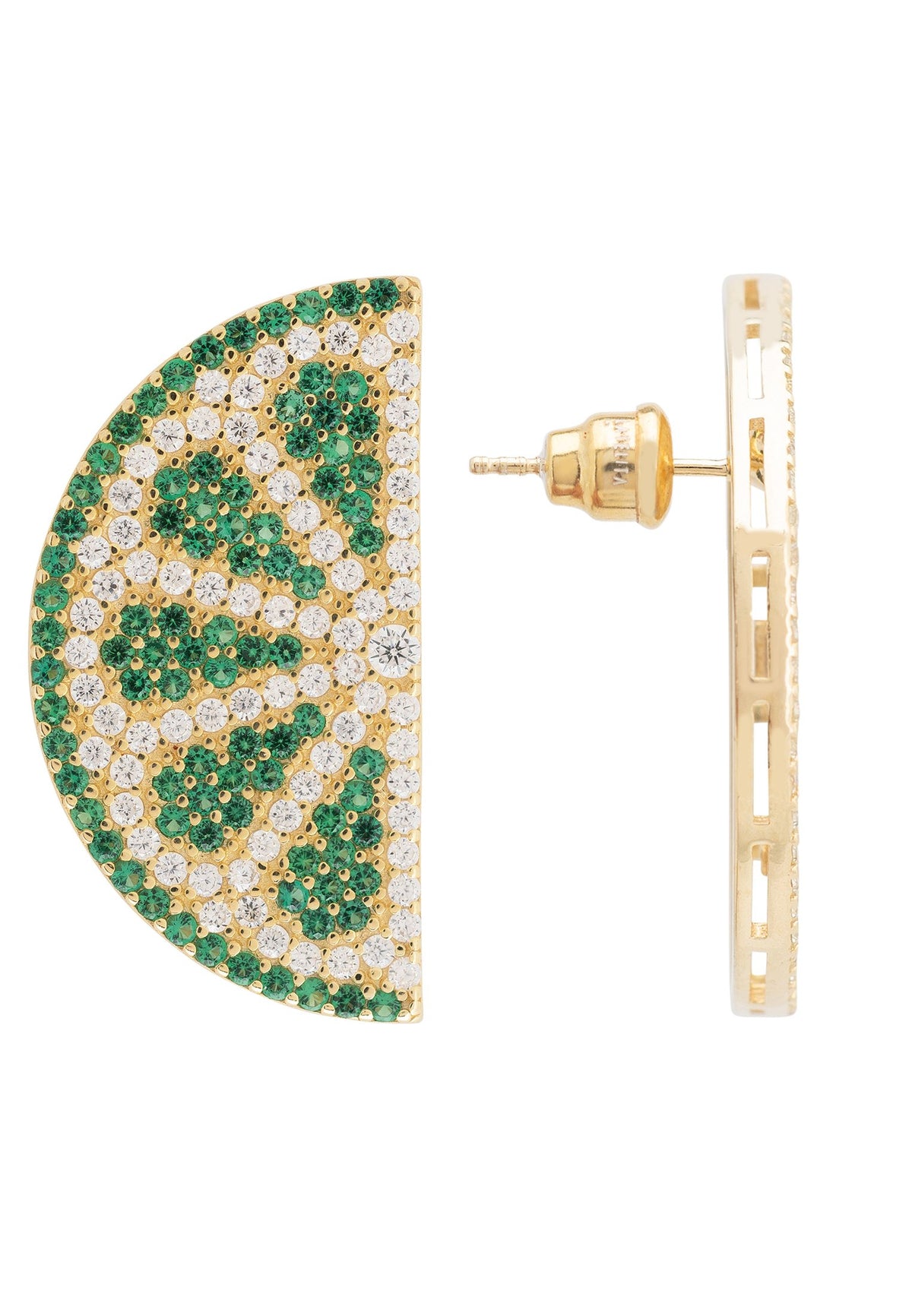 Lime Fruit Large Stud Earrings Gold