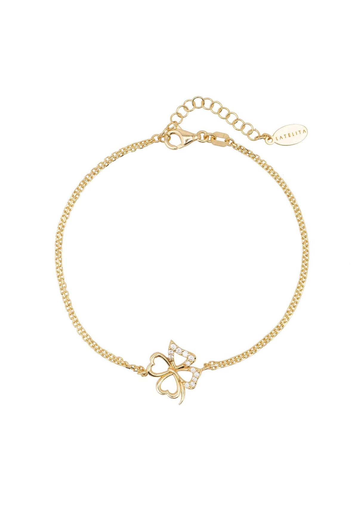 Lucky Shamrock Clover Bracelet Gold