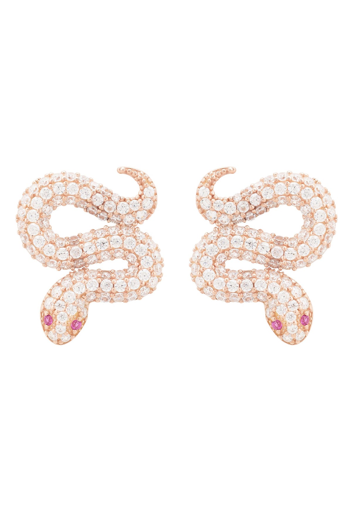 Snake Coiled Stud Earrings Rosegold