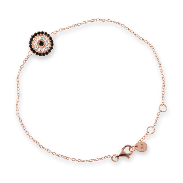 ROSE GOLD ROUND EVIL EYE BRACELET 40100116