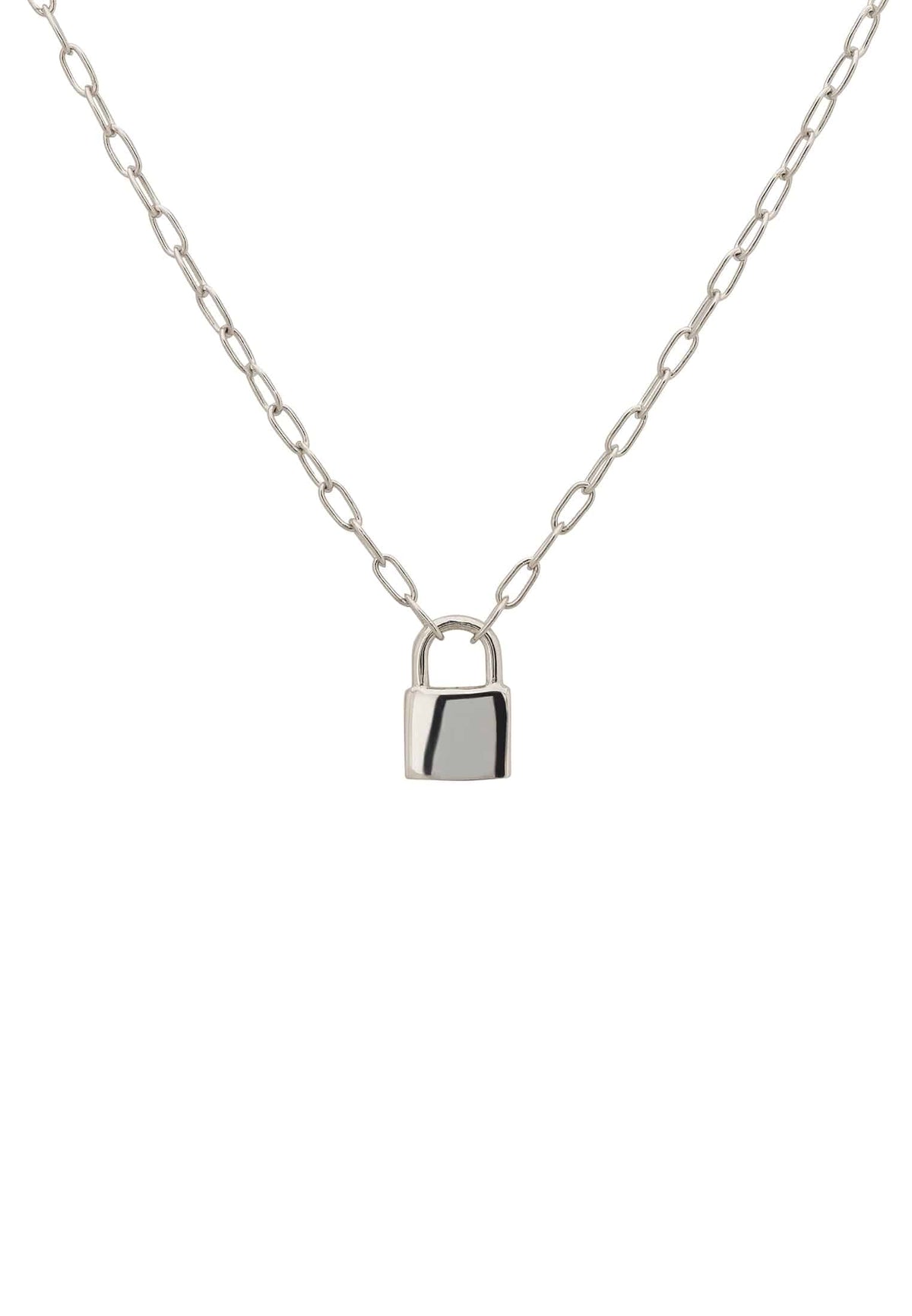 Padlock Pendant Necklace Silver
