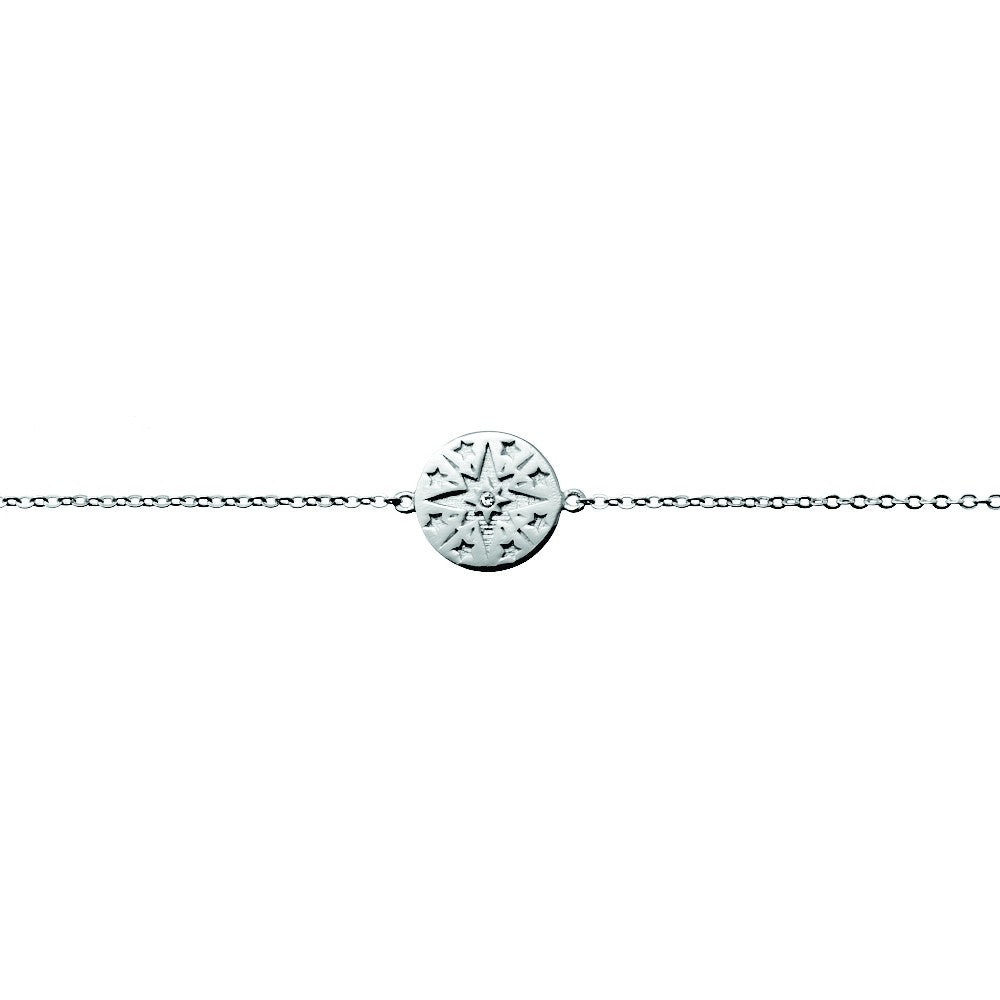 Sterling Silver Star Disc Bracelet BR301