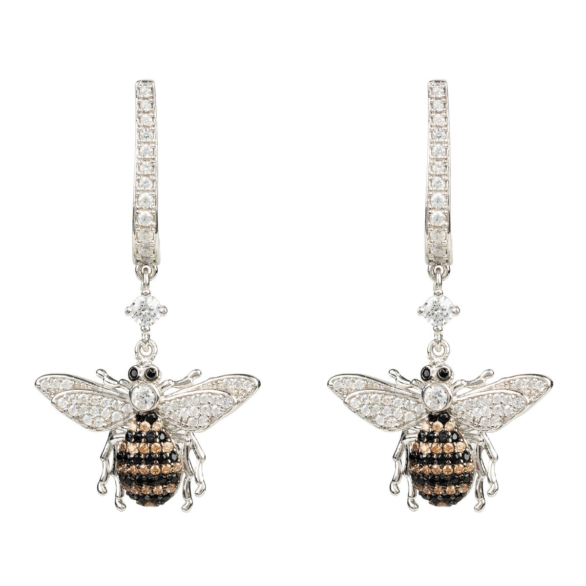 Honey Bee Drop Earring Silver