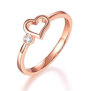 14K Rose Gold Wedding Band Anniversary Heart Bridal Ring 0.02 Ct Diamond MKR7122