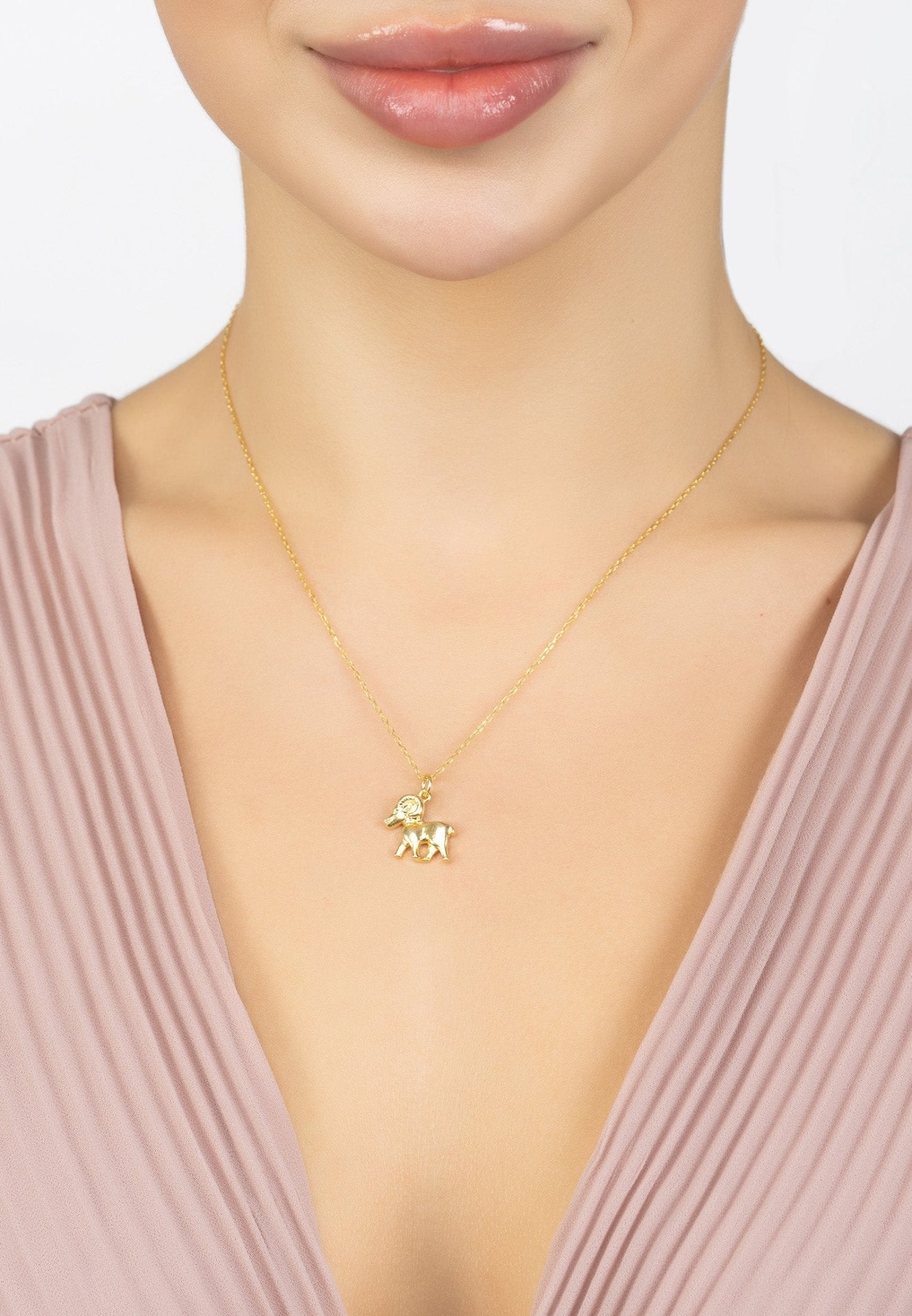 Zodiac Star Sign Necklace Gold Aries