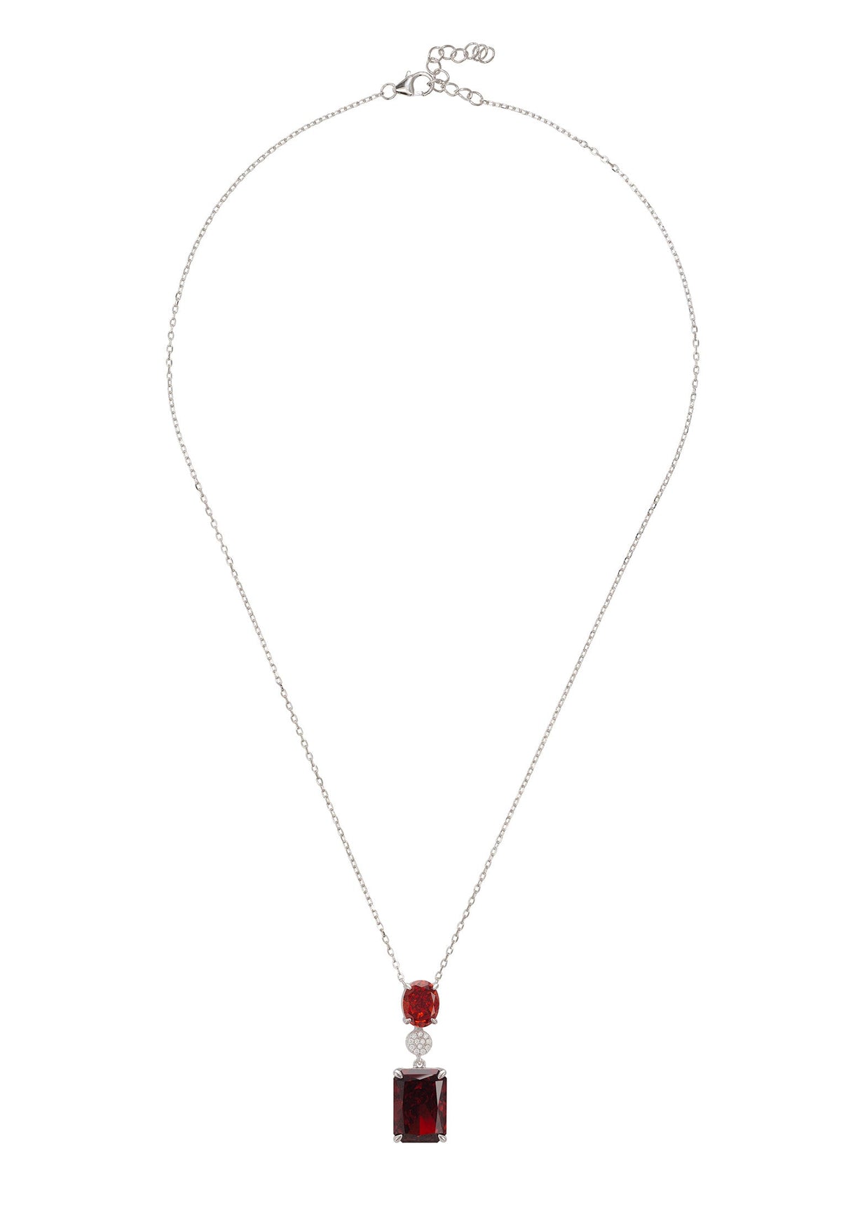 Constance Pendant Necklace Silver Garnet