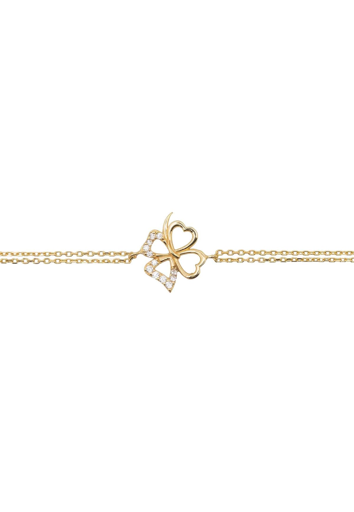 Lucky Shamrock Clover Bracelet Gold