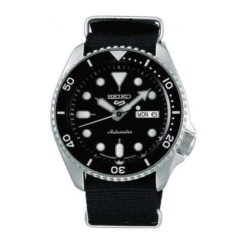 Seiko 5 Sports (Japan Made) Automatic Black Canvas Strap Watch SBSA021