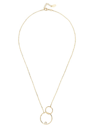 Linked Halo Circle Necklace Gold