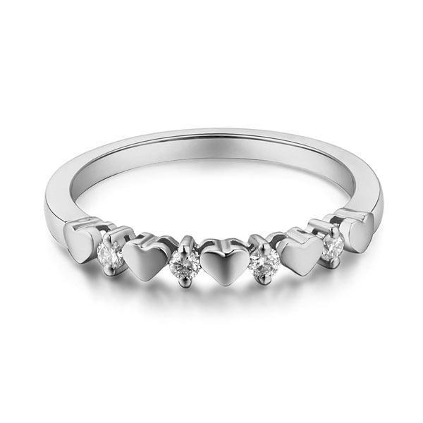 14K White Gold Bridal Wedding Band Ring 0.11 Ct Natural Diamonds MKR7059
