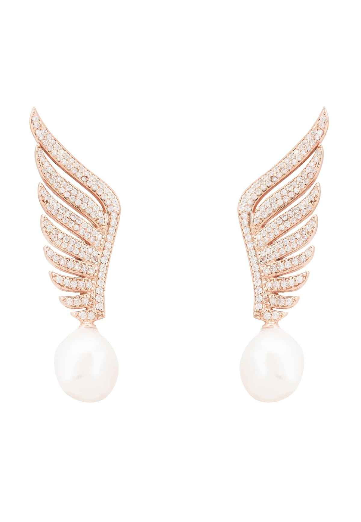 Athena Pearl Earrings Rosegold