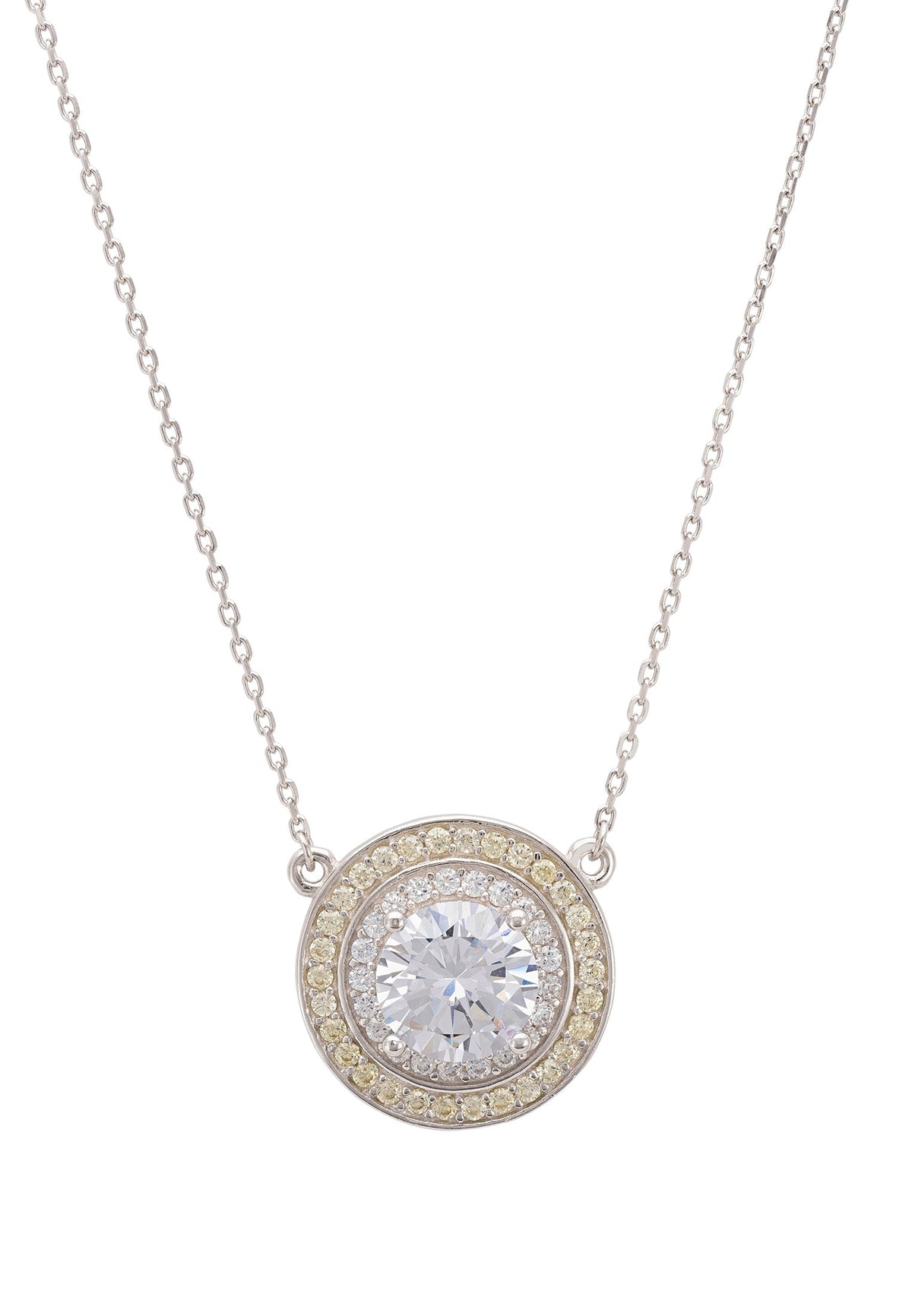 Balmoral Pendant Necklace Citrine Cz Silver