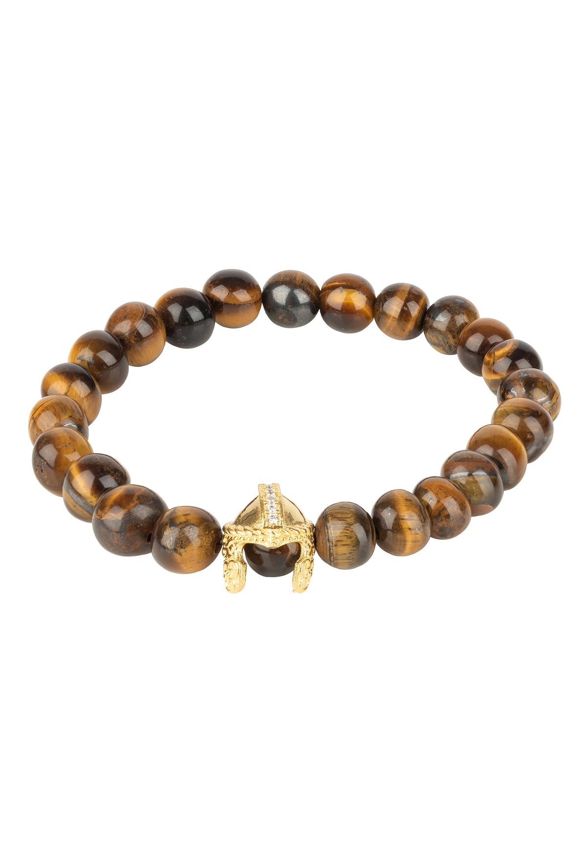 Roman Spartan Warrior Gemstone Bracelet Tigers Eye Gold