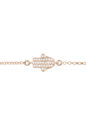 Hamsa Lucky Charm Bracelet Rosegold