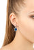 Beatrice Oval Gemstone Drop Earrings Silver Sapphire Hydro