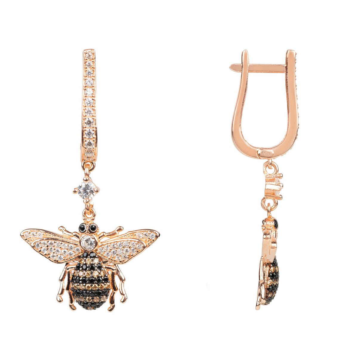 Honey Bee Drop Earring Rosegold