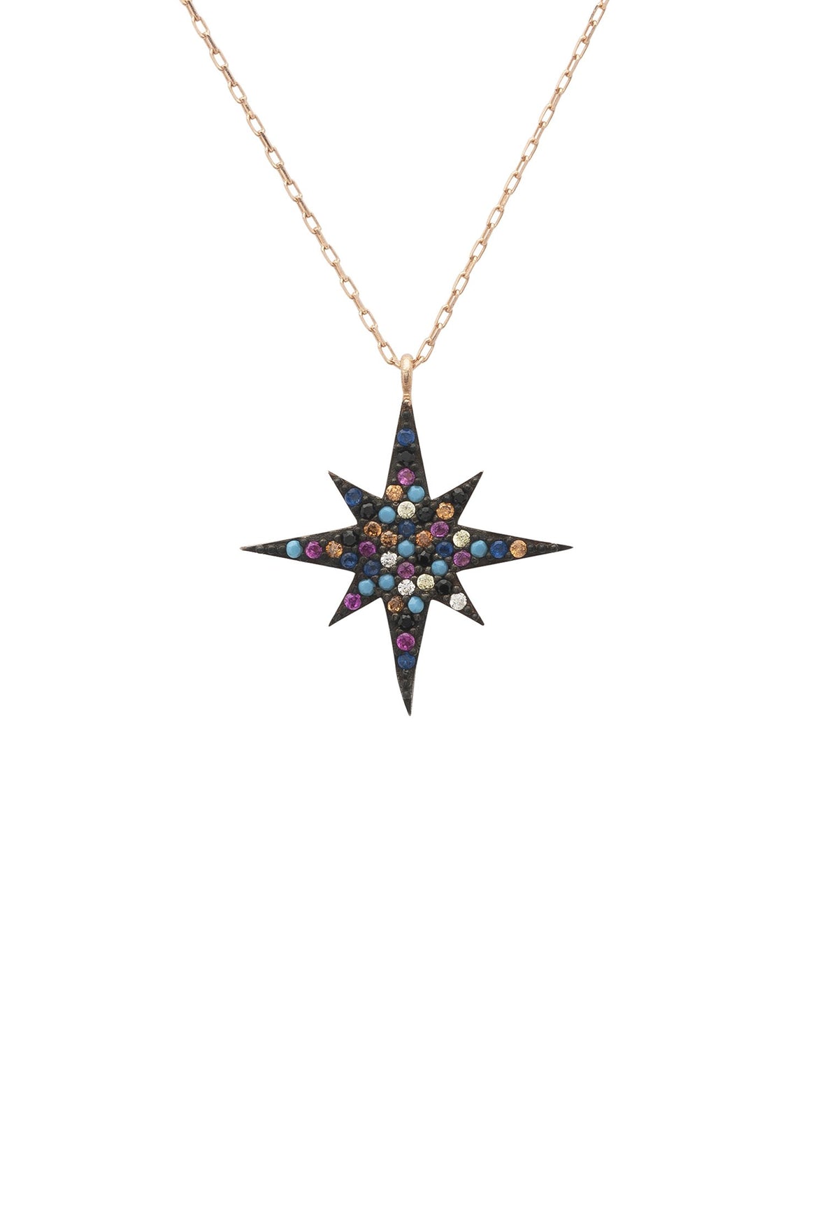 Starburst Multicoloured Necklace Rosegold