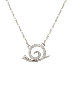 Snail Pendant Necklace Silver