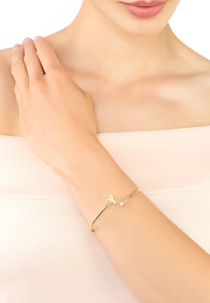 Initial Bangle Gold Y