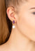 Baroque Pearl Classic Drop Earrings Rosegold Hot Pink CZ