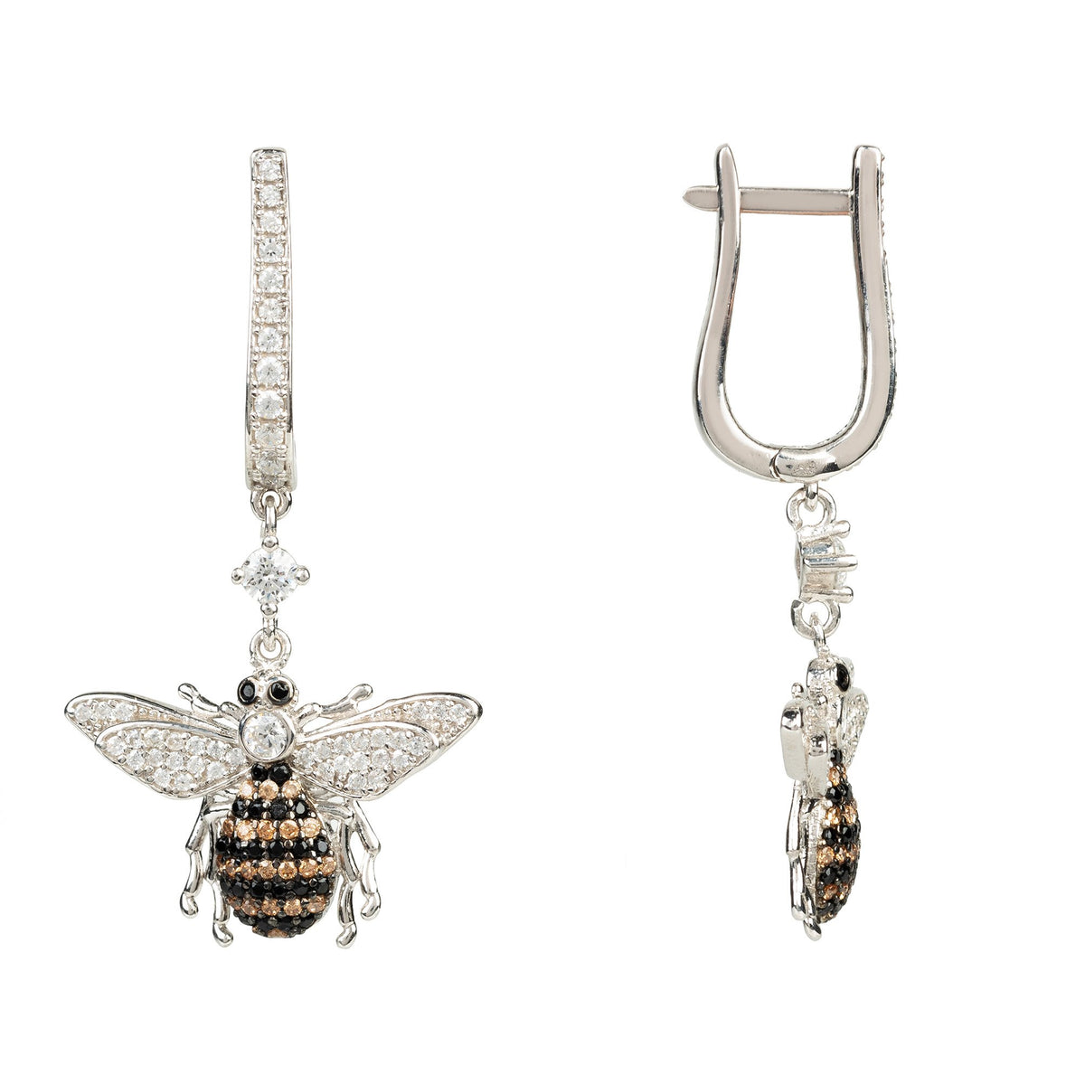 Honey Bee Drop Earring Silver