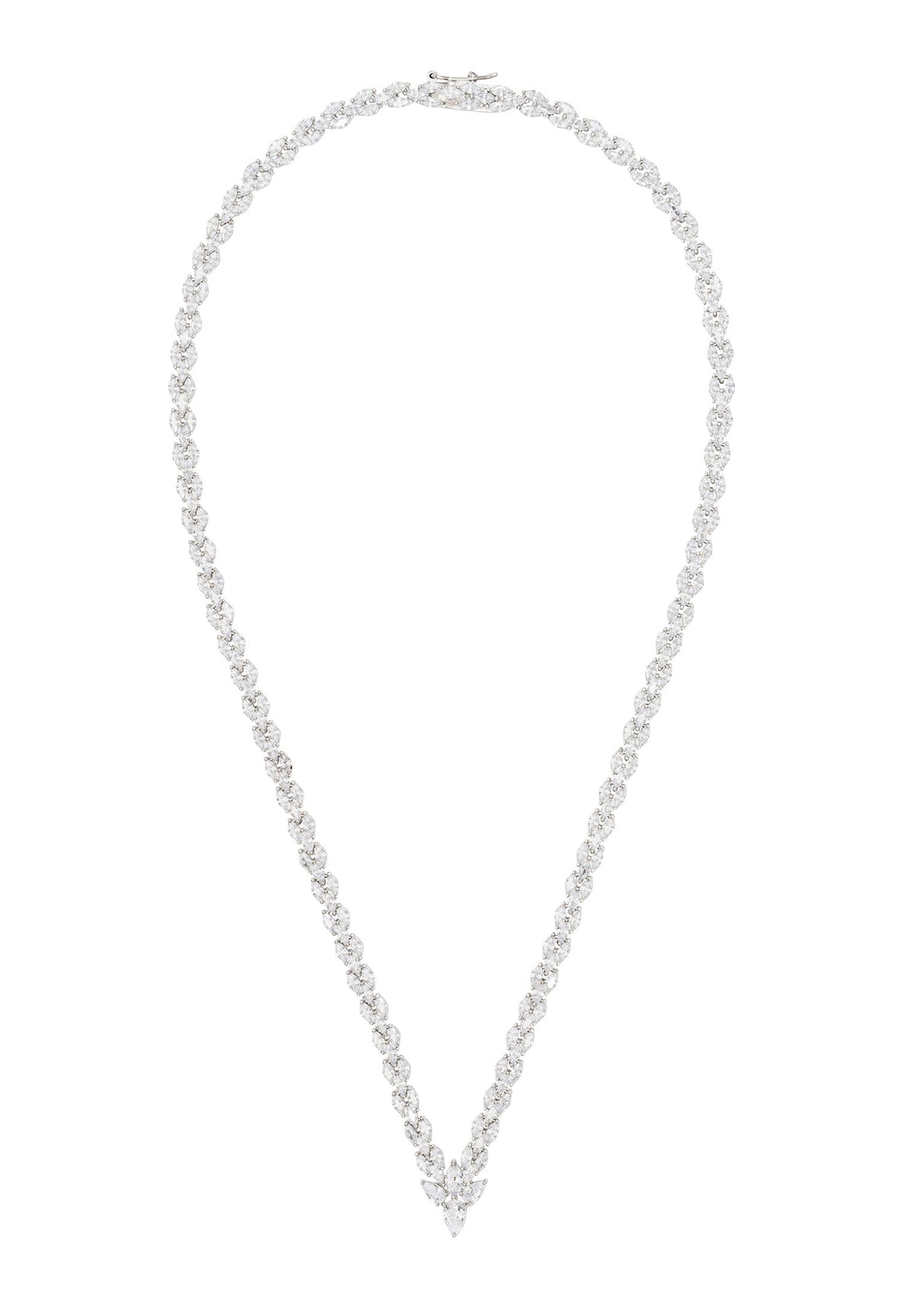 Petal Tennis Necklace Silver